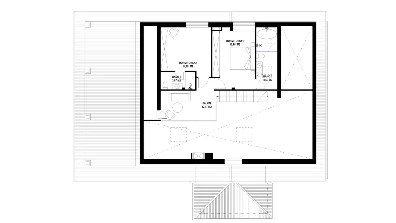 first floor plan for "Roble"