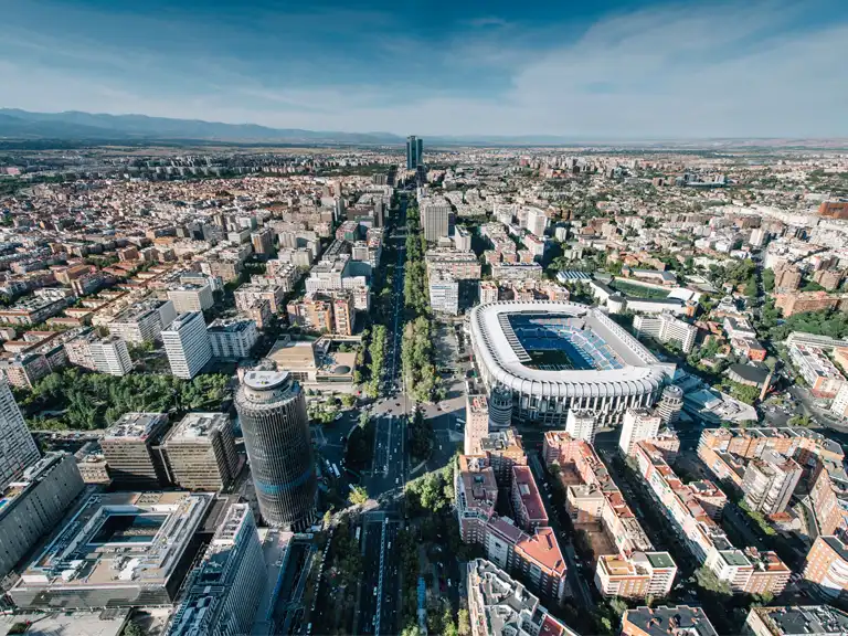 Vistas panorámicas de la Castellana y el Bernabeú